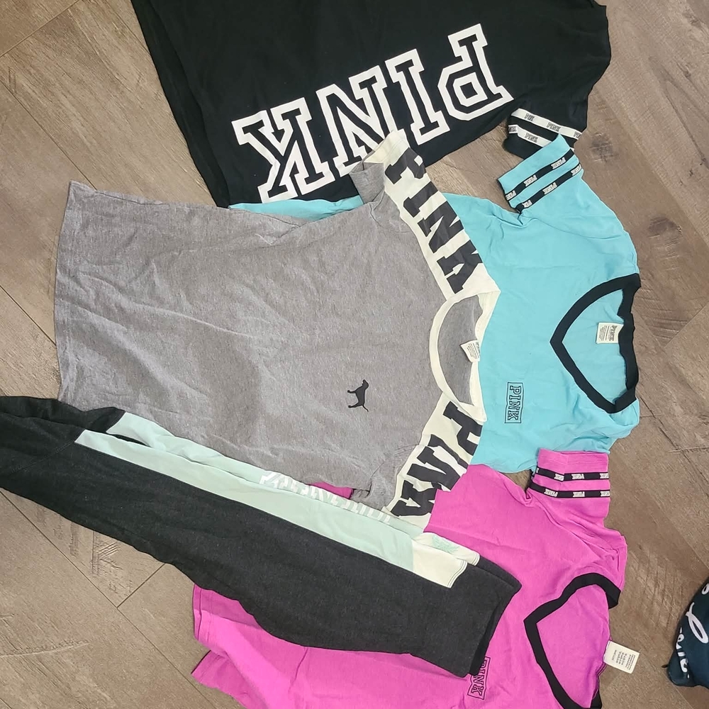 PINK Victoria's Secret Short Sleeve Tees - Black, Gray, Blue, Pink
